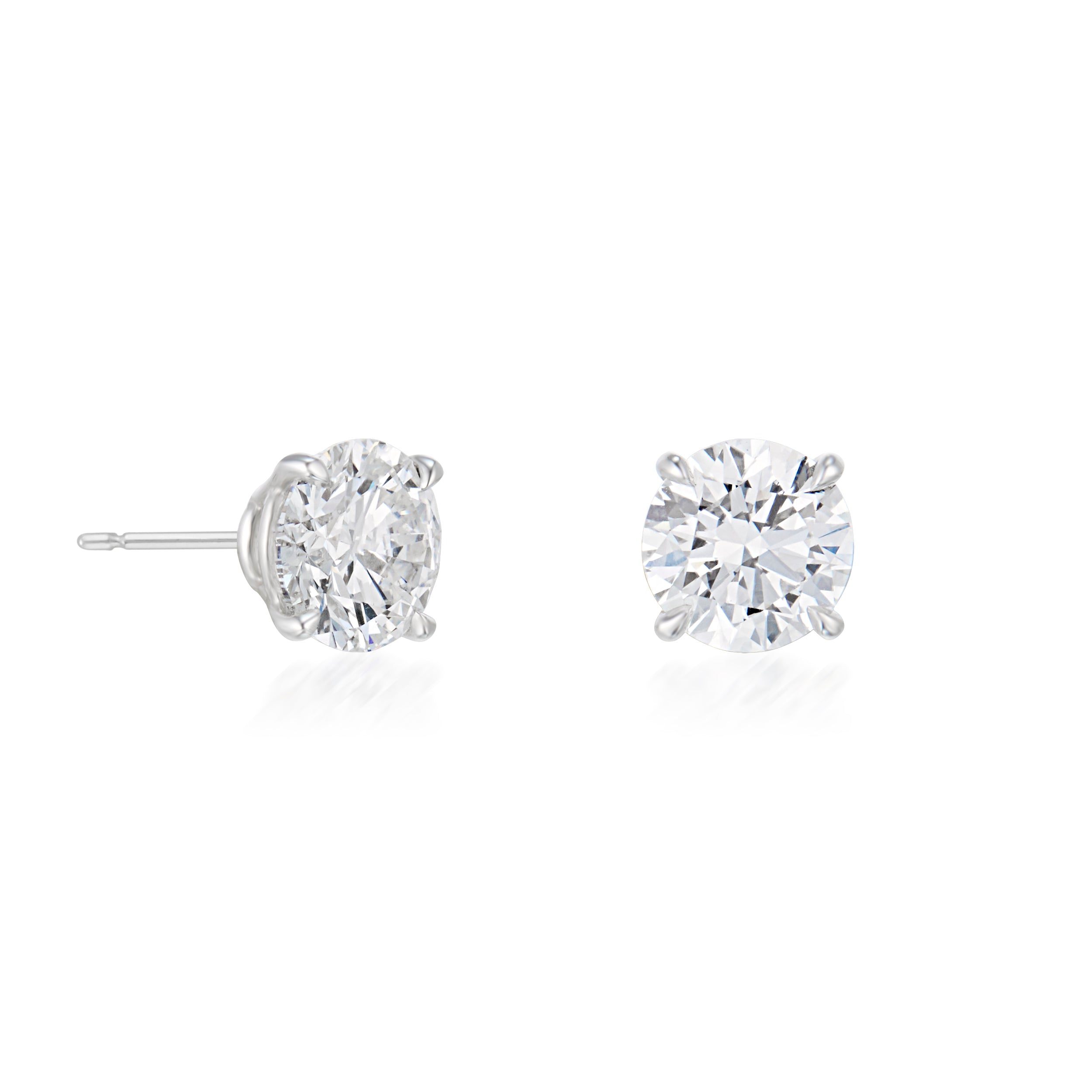 Yves Solitaire Diamond Stud Earrings