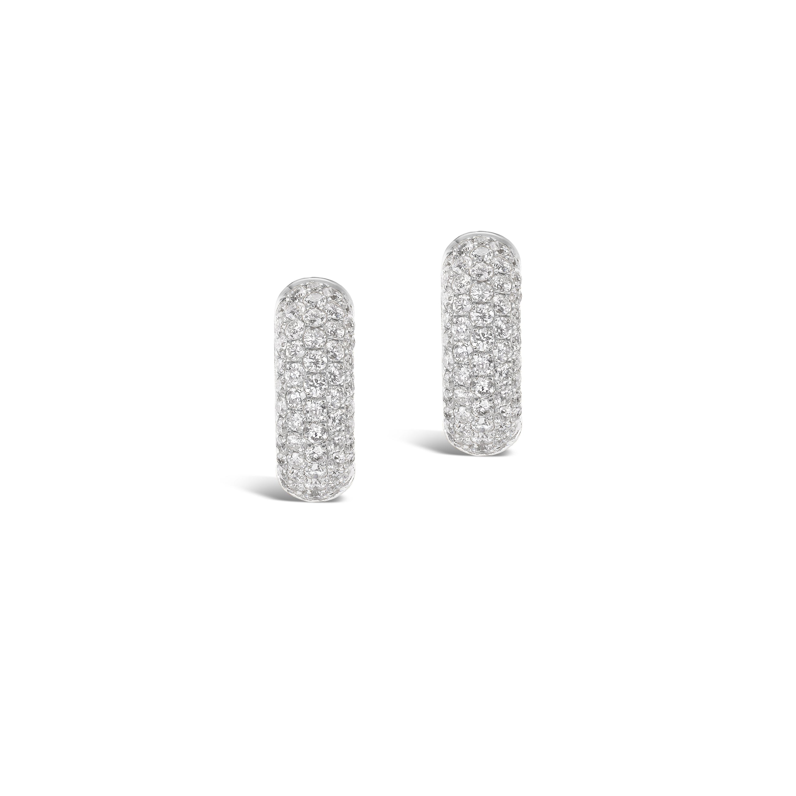 Tapestry White Gold Huggie Earrings