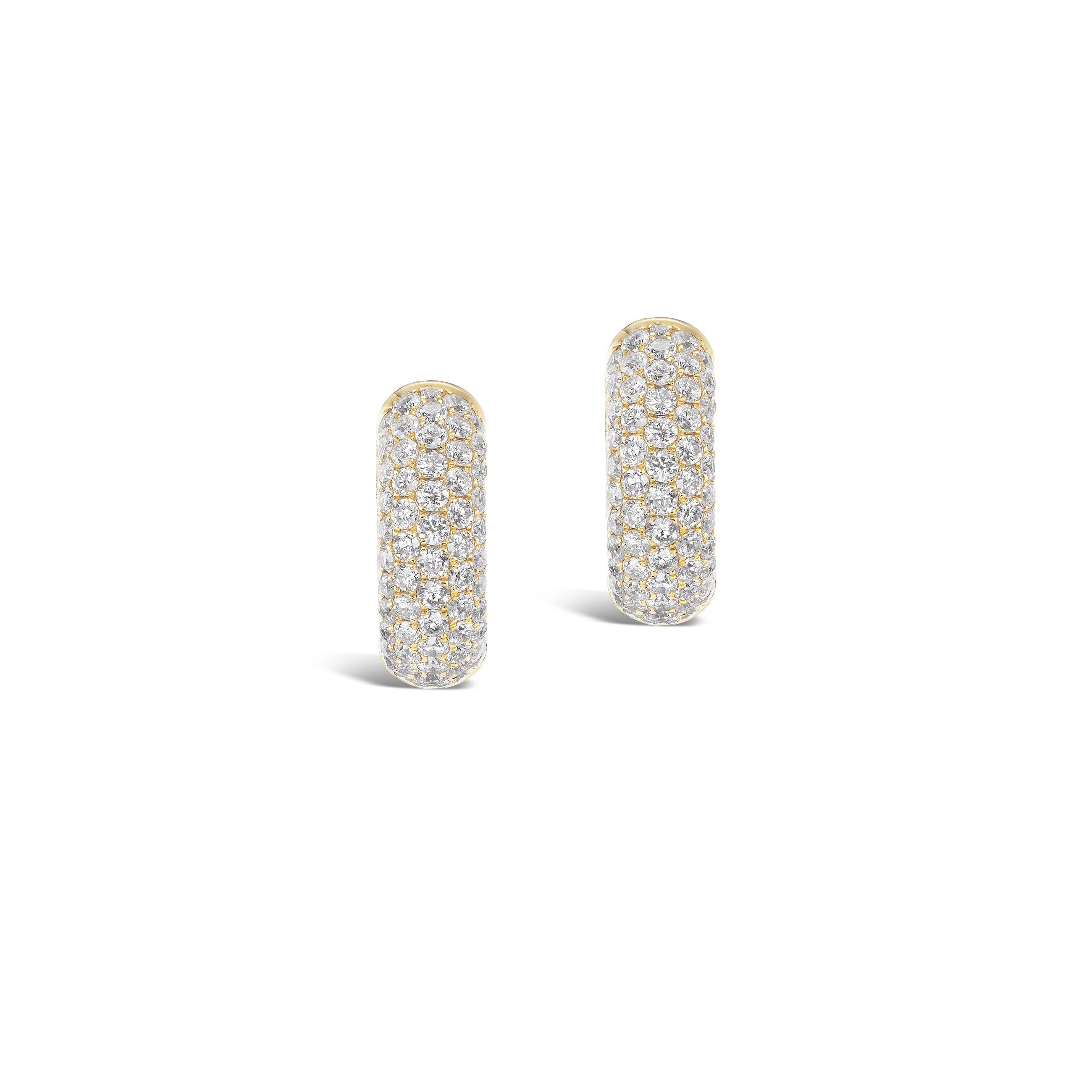 Tapestry Yellow Gold Huggie Earrings