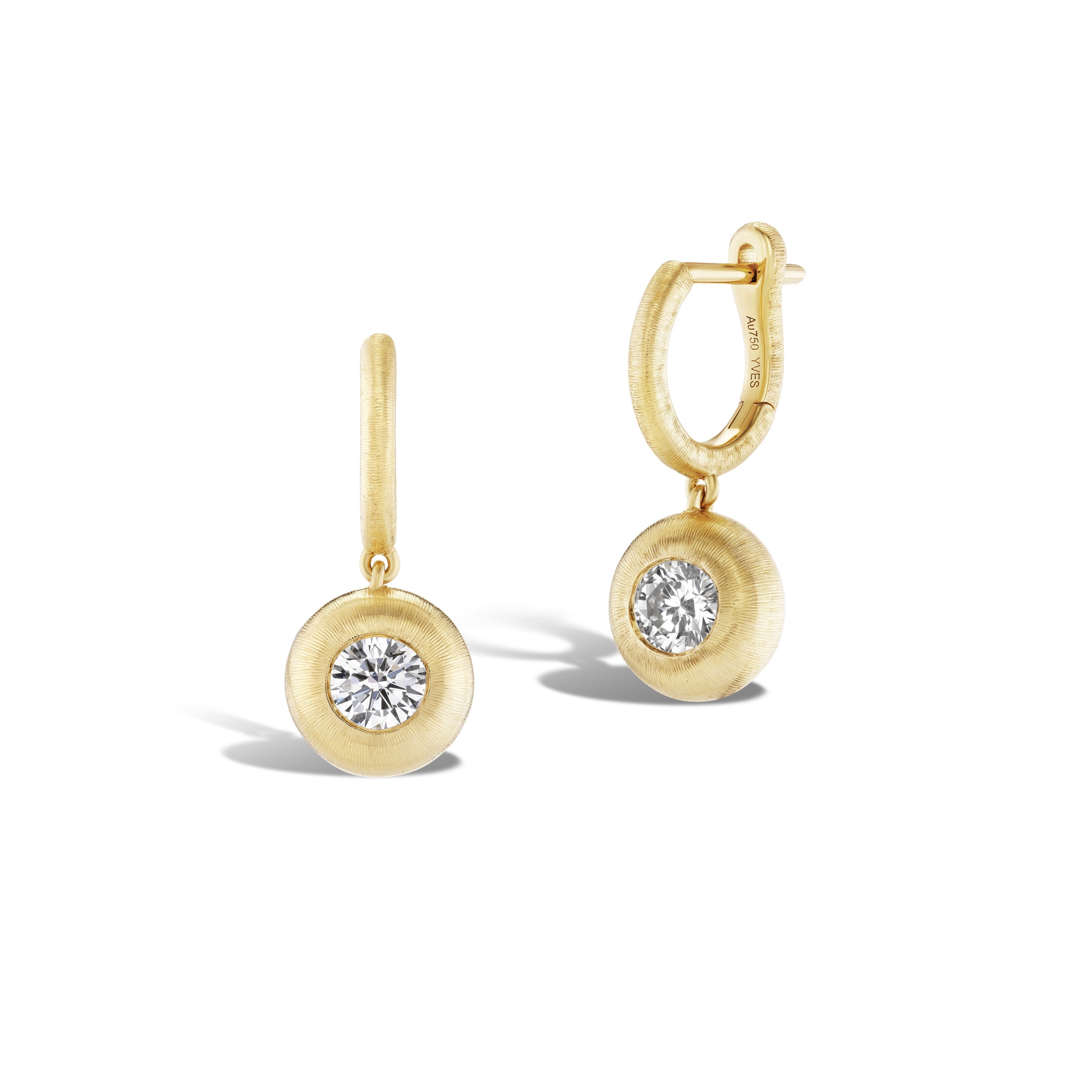 Tapestry Yellow Gold Hoop Earrings