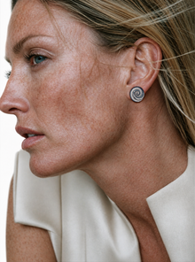 Naturalia Diamond and Sapphire Pavé Swirl Earrings