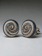 Naturalia Diamond and Sapphire Pavé Swirl Earrings
