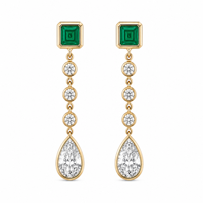 Daydream Emerald and Diamond Drop Earrings