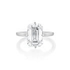 The Yves Solitaire- Emerald Cut Diamond with Compass Prongs