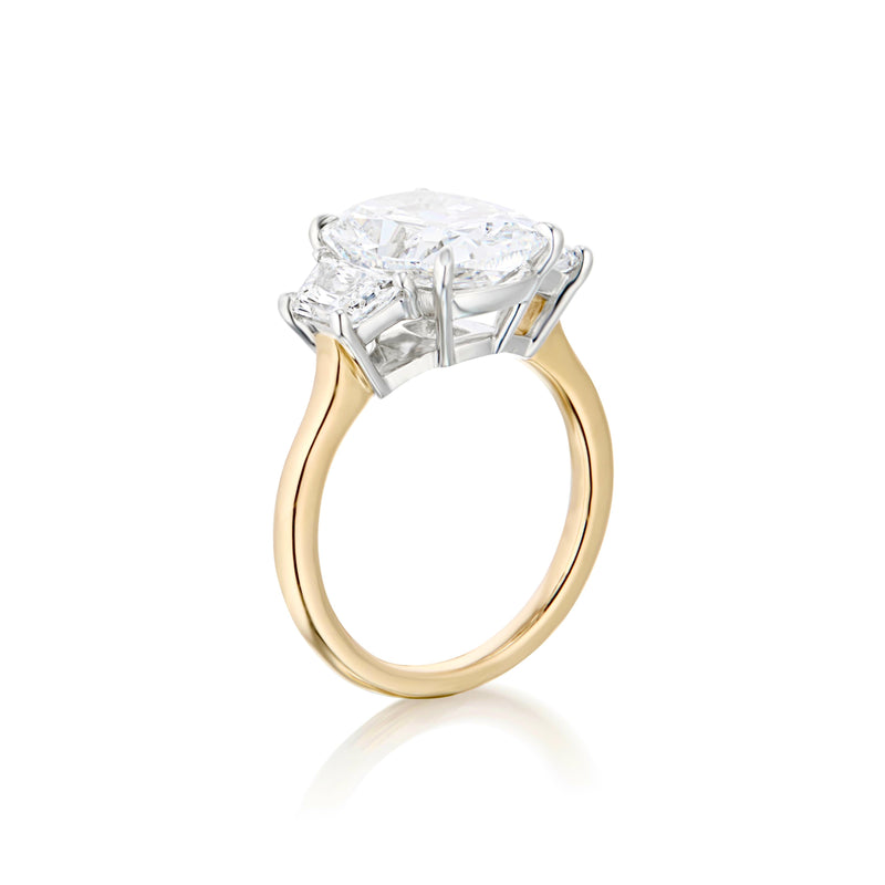 Three Stone Engagement Ring - Elongated Cushion