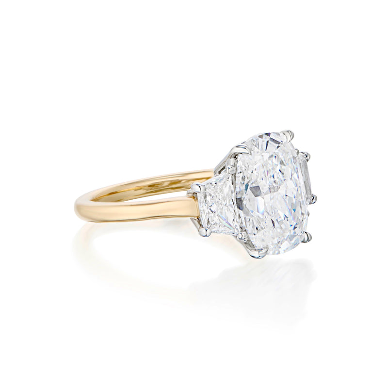 Three Stone Engagement Ring - Elongated Cushion