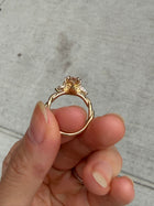 Lotus Basket Three Stone Ring