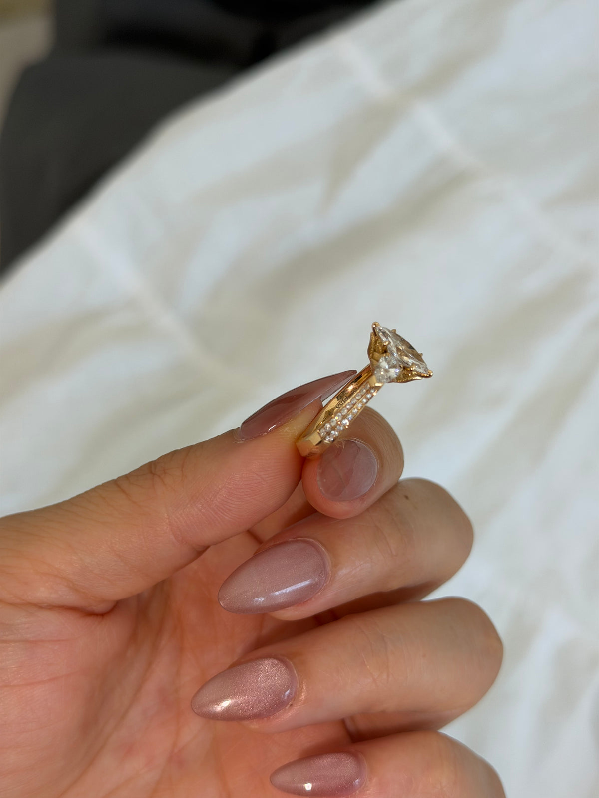 Lotus Basket Three Stone Ring