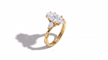 Lotus Basket Three Stone Ring