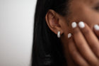 Tapestry White Gold Huggie Earrings