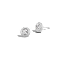 Tapestry White Gold Large Button Earrings