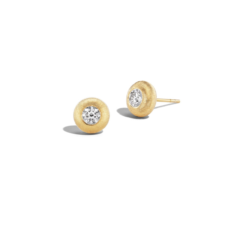 Tapestry Yellow Gold Small Button Earrings