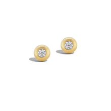 Tapestry Yellow Gold Small Button Earrings