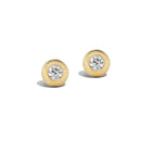 Tapestry Yellow Gold Large Button Earrings