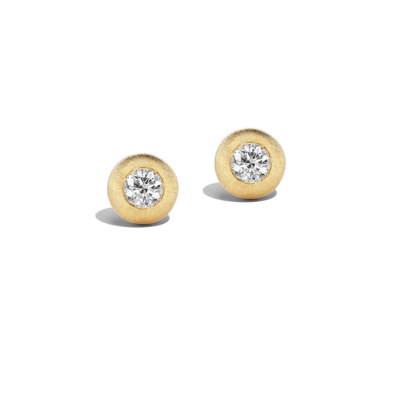 Tapestry Yellow Gold Large Button Earrings