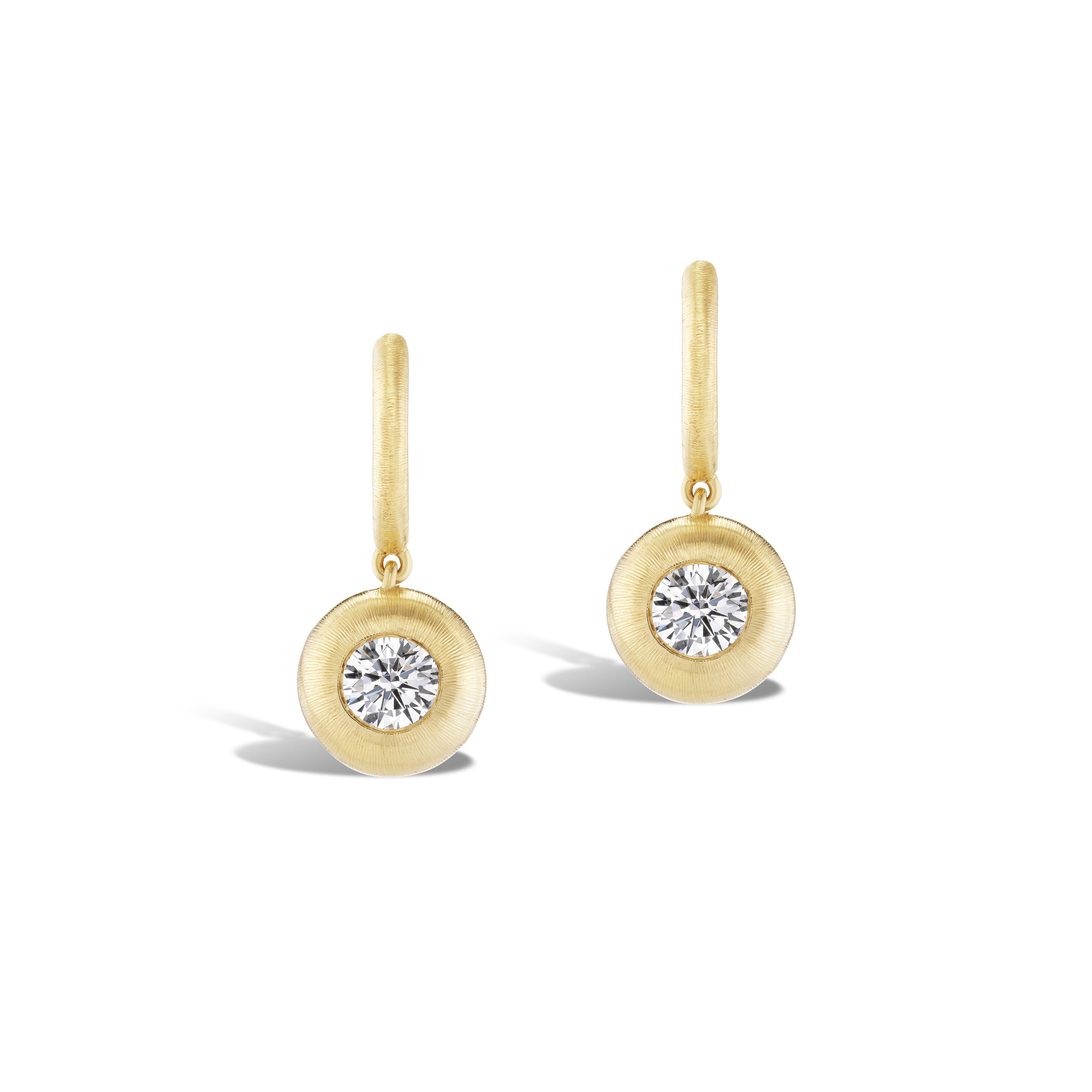 Tapestry Yellow Gold Hoop Earrings