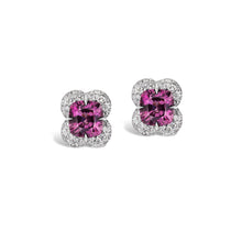 Eden Purple Spinel and Diamond Pavé Clover Earrings