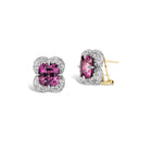 Eden Purple Spinel and Diamond Pavé Clover Earrings