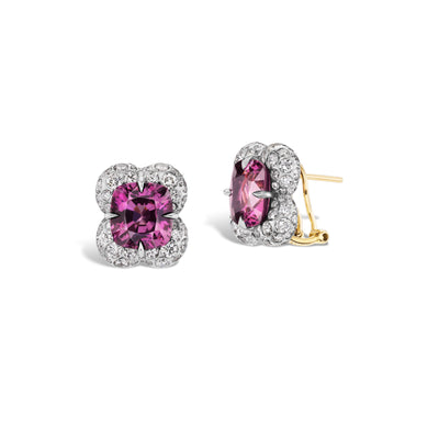 Eden Purple Spinel and Diamond Pavé Clover Earrings