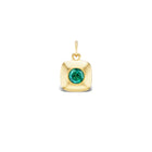 Gold and Emerald Button Necklace