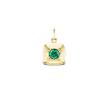 Gold and Emerald Button Necklace