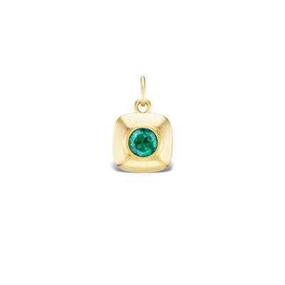 Gold and Emerald Button Necklace