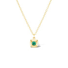 Gold and Emerald Button Necklace