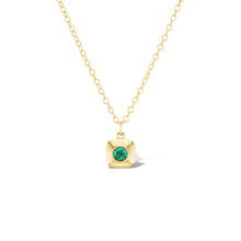 Gold and Emerald Button Necklace