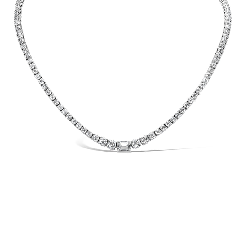 Yves Graduated Shared Prong Tennis Necklace