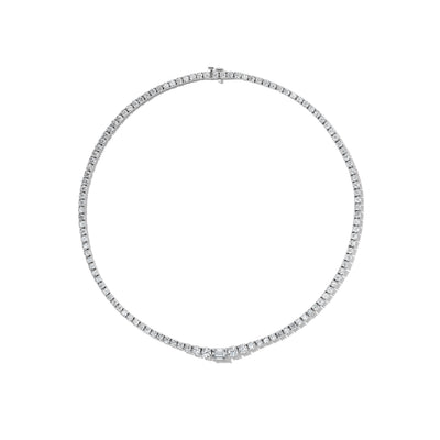 Yves Graduated Shared Prong Tennis Necklace