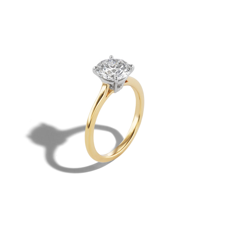 Solitaire Engagement Ring with Reverse Curve Prongs