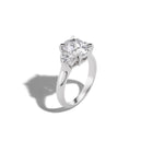 Yves Three Stone Ring – Old Mine with Half-Moon Side Stones