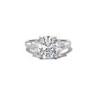 Yves Three Stone Ring – Old Mine with Half-Moon Side Stones