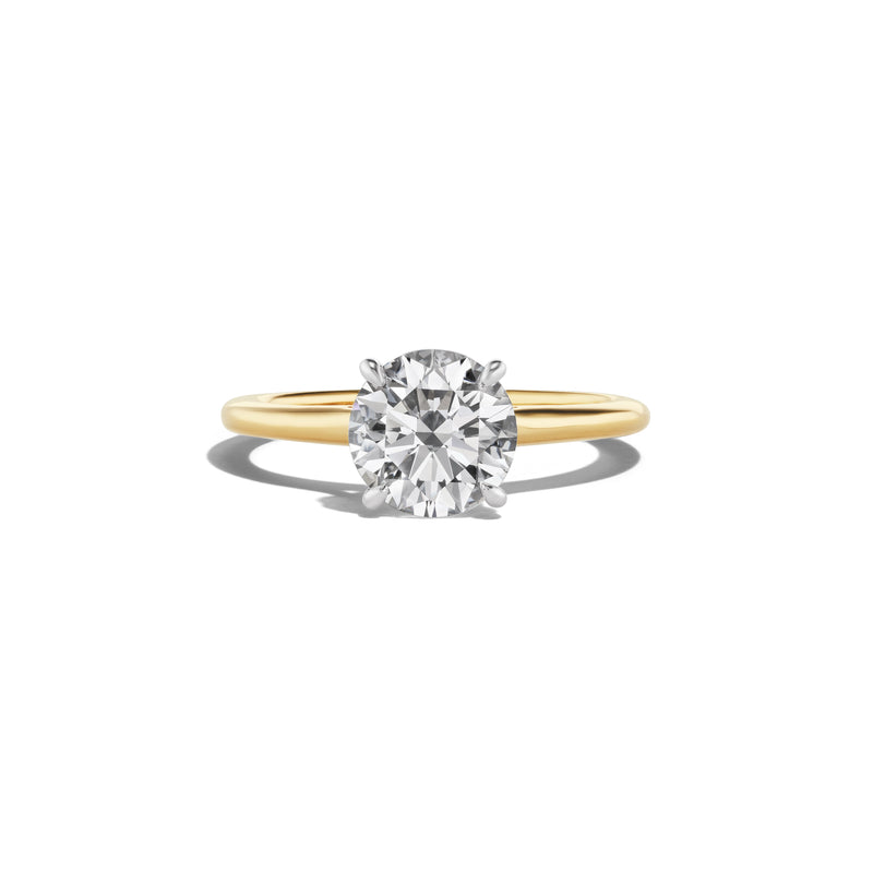 Solitaire Engagement Ring with Reverse Curve Prongs