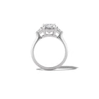 Yves Three Stone Ring – Old Mine with Half-Moon Side Stones