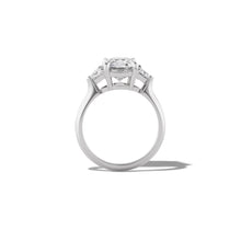 Yves Three Stone Ring – Old Mine with Half-Moon Side Stones